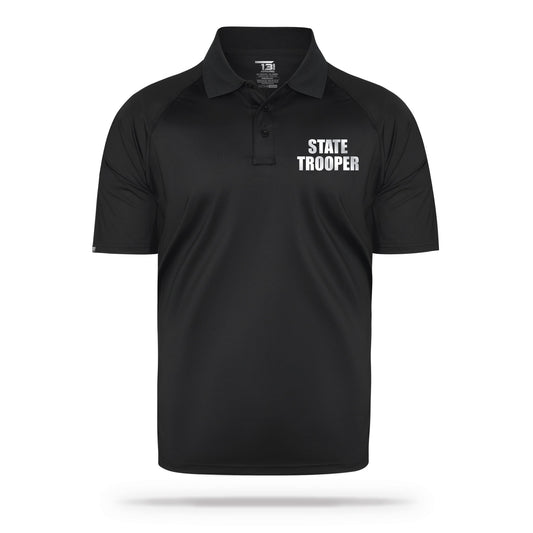 [STATE TROOPER] Reflective Men's Performance Polo [BLK/REF] 13 Fifty Apparel 