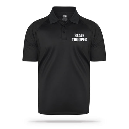 [STATE TROOPER] Reflective Men's Performance Polo [BLK/REF]-13 Fifty Apparel