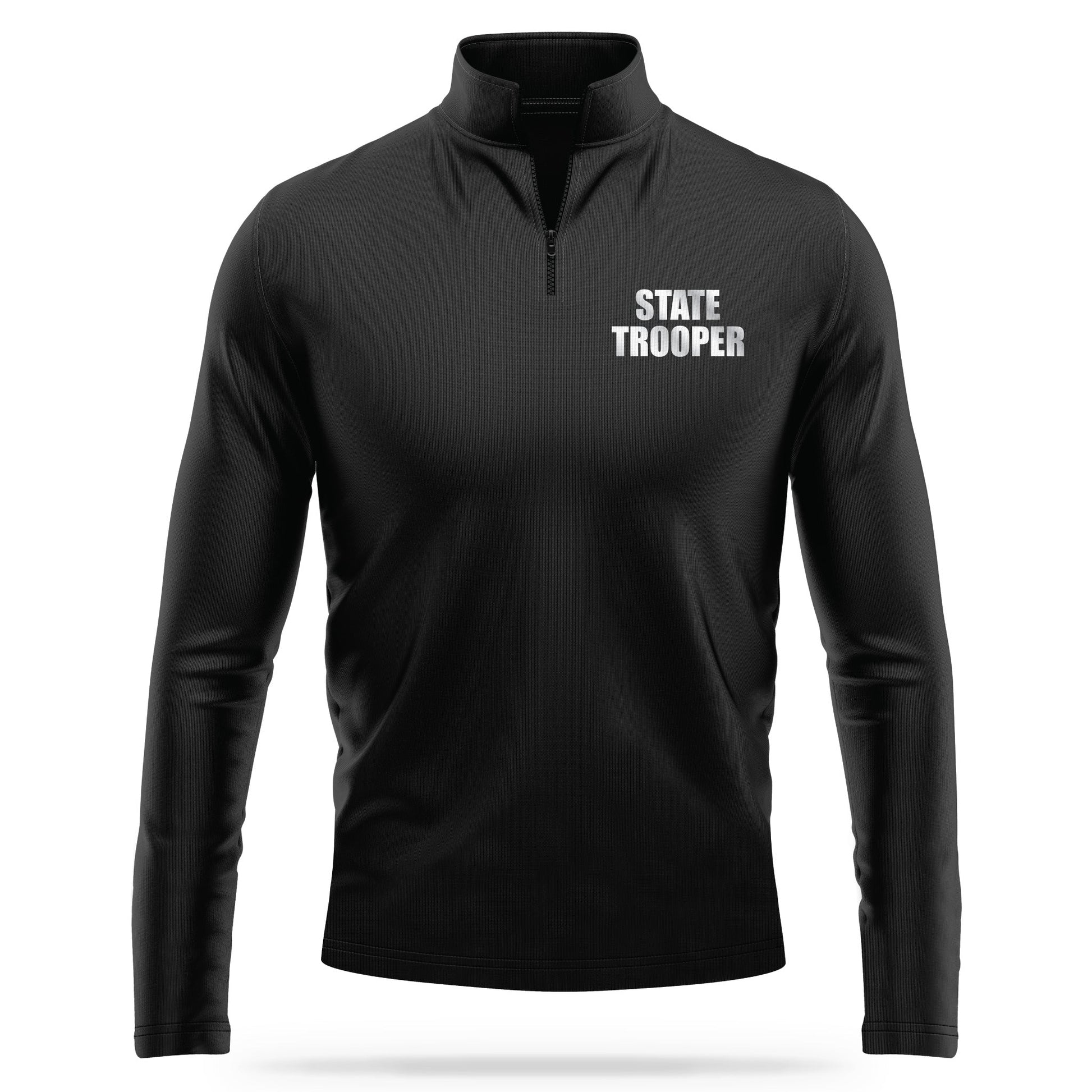 [STATE TROOPER] Reflective Performance Quarter Zip [BLK/REF]-13 Fifty Apparel