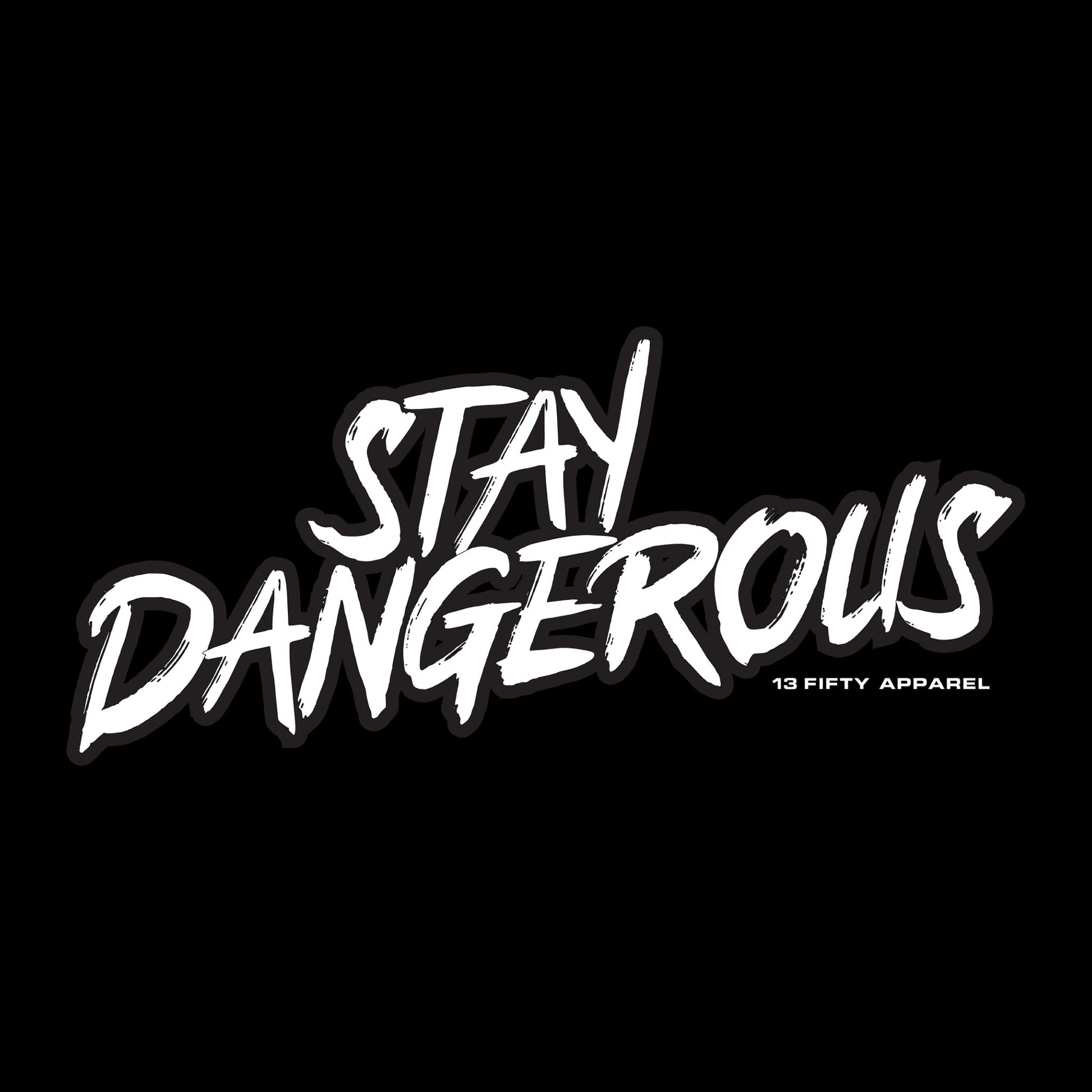 [STAY DANGEROUS] Cotton Blend Shirt [BLK/WHT]-13 Fifty Apparel