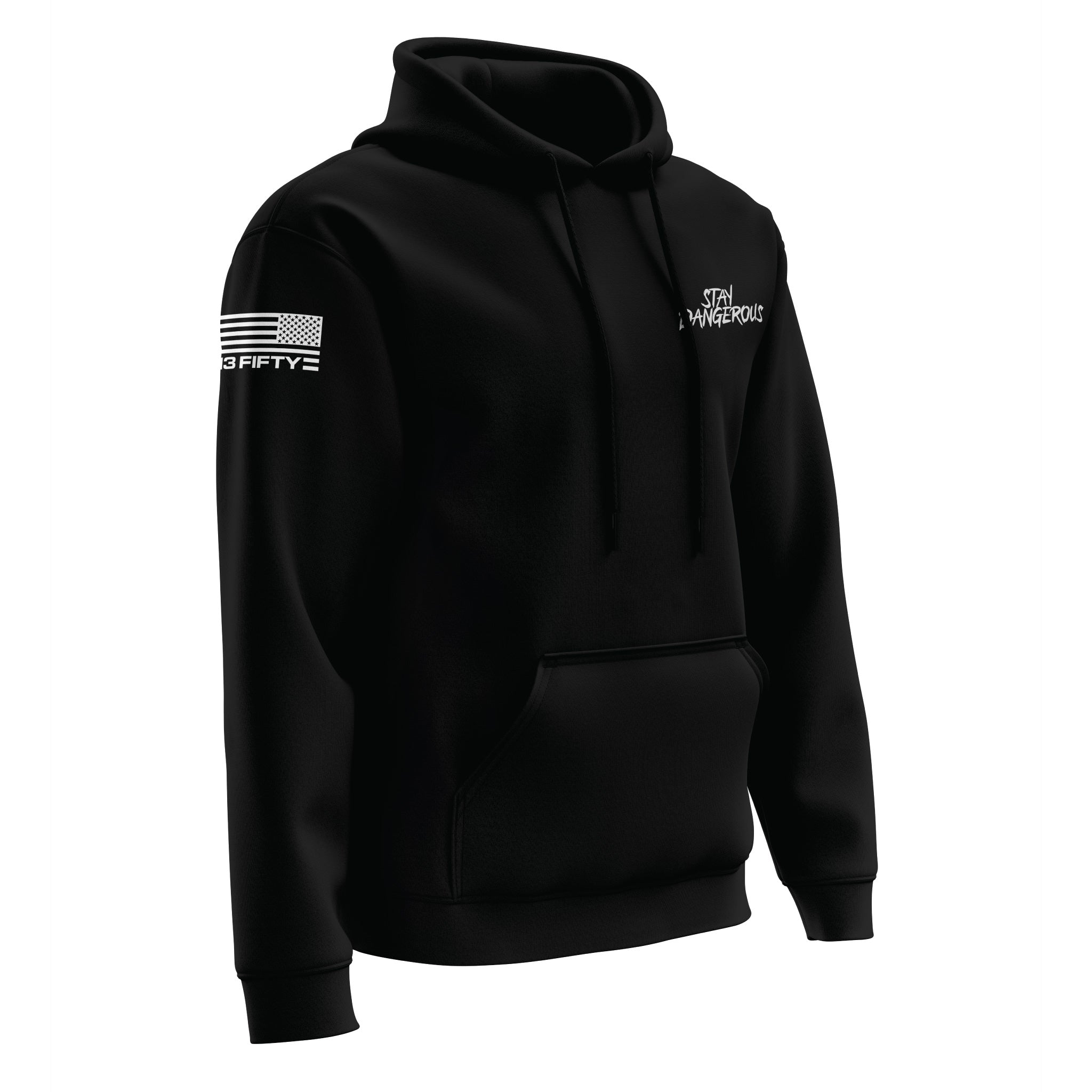 STAY DANGEROUS] Performance Hoodie 2.0 [BLK/WHT] | 13 Fifty