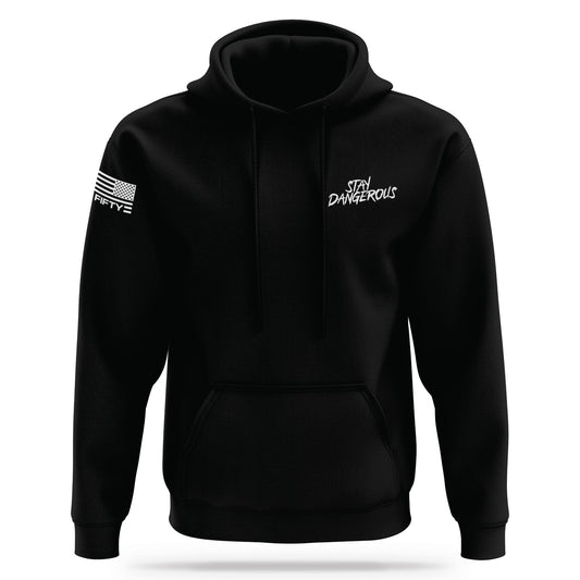 [STAY DANGEROUS] Performance Hoodie 2.0 [BLK/WHT]-13 Fifty Apparel