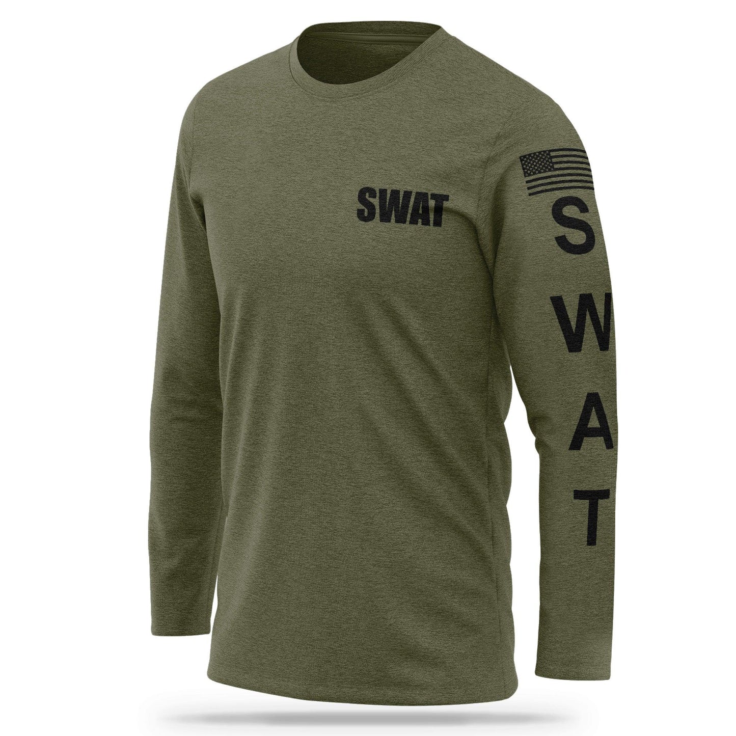 [SWAT] Cotton Blend Long Sleeve [GRN/BLK]-13 Fifty Apparel