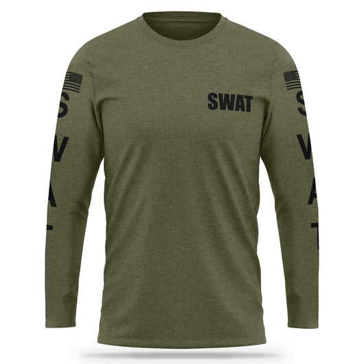 [SWAT] Cotton Blend Long Sleeve [GRN/BLK]-13 Fifty Apparel