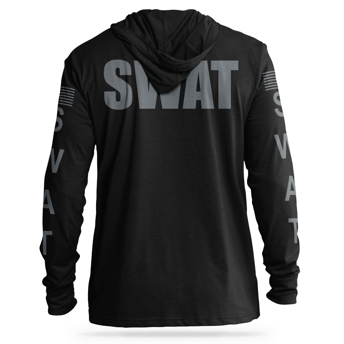 [SWAT] Cotton Hooded Tee [BLK/GRY]-13 Fifty Apparel