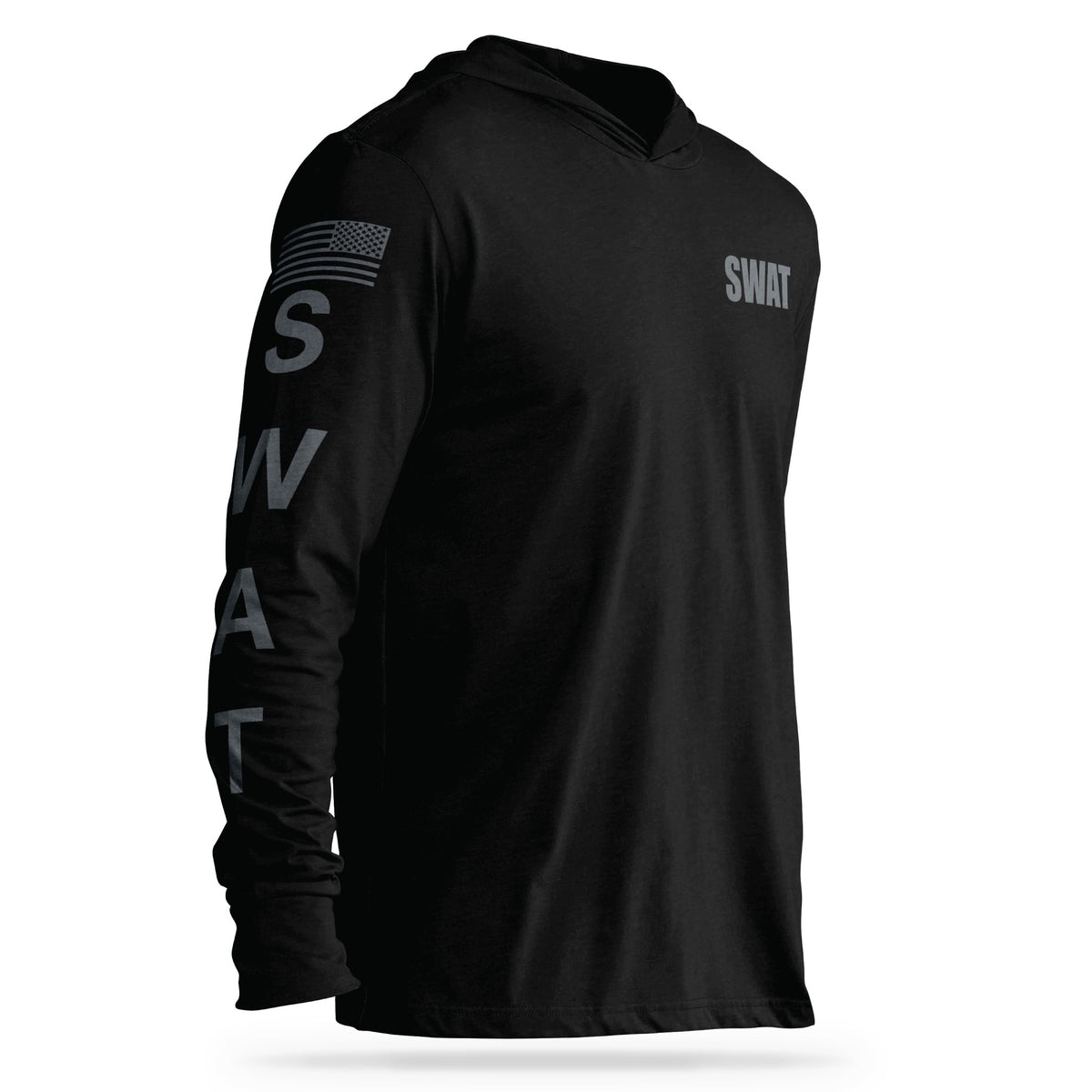 [SWAT] Cotton Hooded Tee [BLK/GRY]-13 Fifty Apparel