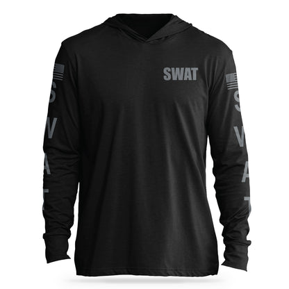 [SWAT] Cotton Hooded Tee [BLK/GRY]-13 Fifty Apparel