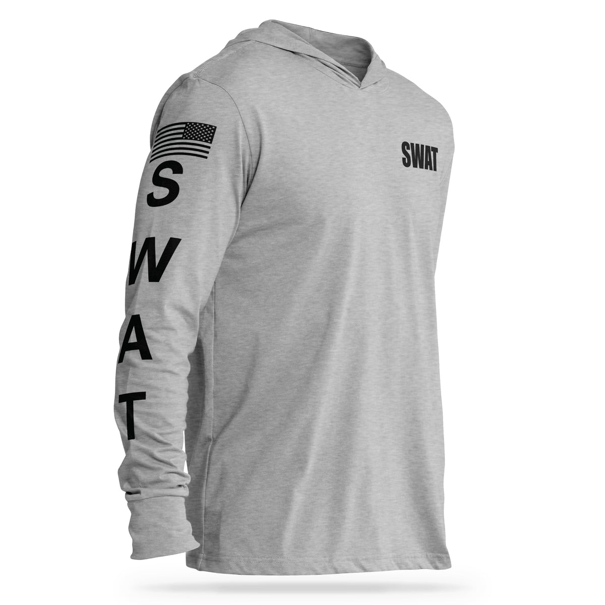 [SWAT] Cotton Hooded Tee [GRY/BLK]-13 Fifty Apparel