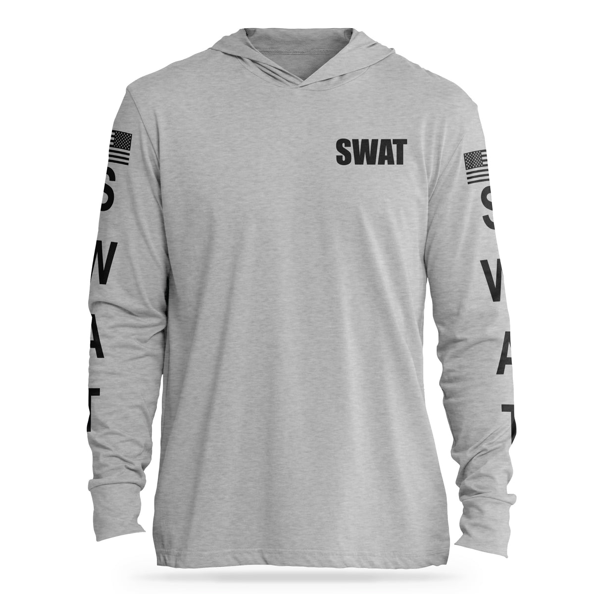 [SWAT] Cotton Hooded Tee [GRY/BLK]-13 Fifty Apparel