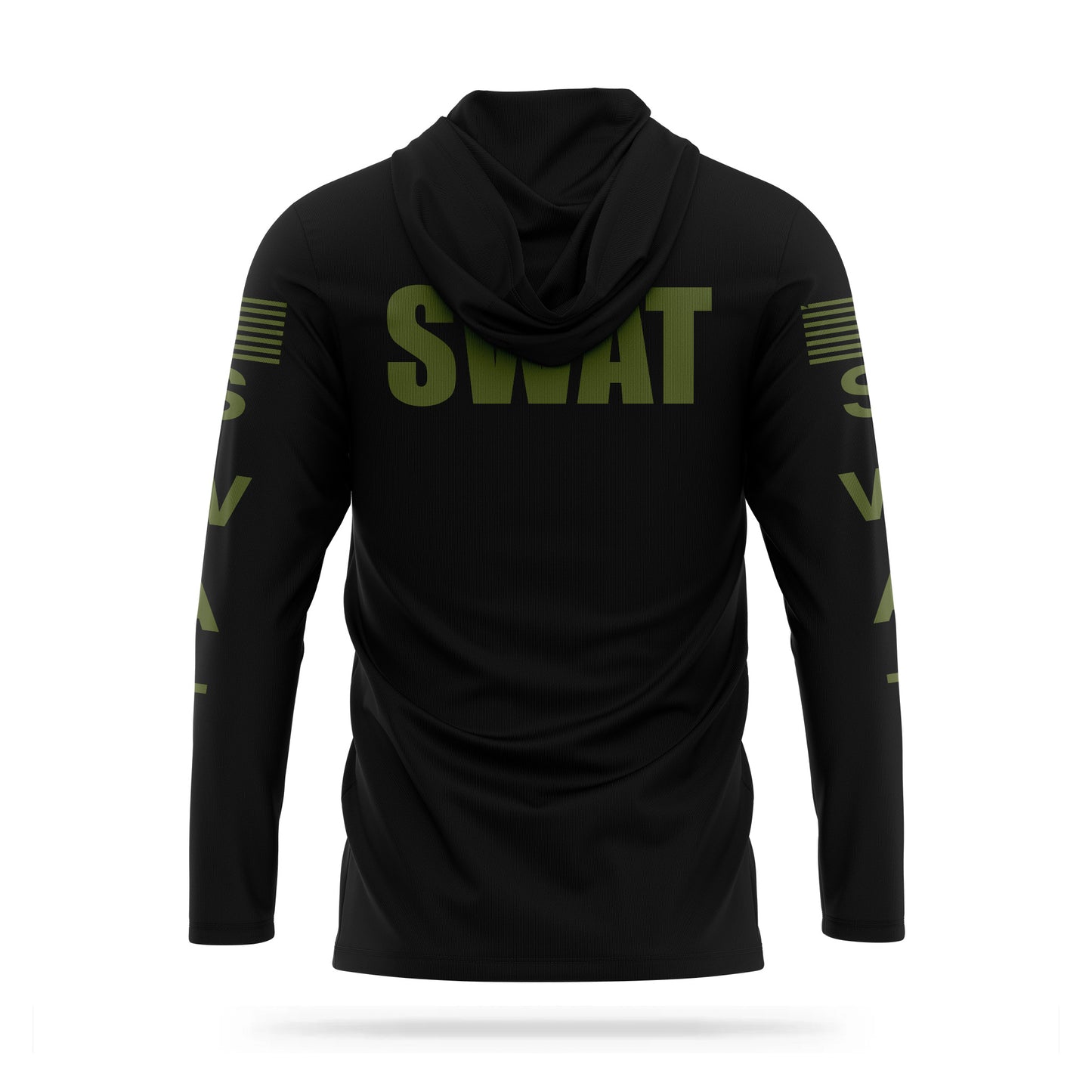 [SWAT] Men's Hooded Long Sleeve [BLK/GRN]-13 Fifty Apparel