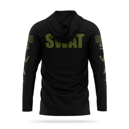[SWAT] Men's Hooded Long Sleeve [BLK/GRN]-13 Fifty Apparel