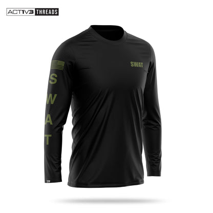 [SWAT] Men's Performance Long Sleeve [BLK/GRN]-13 Fifty Apparel