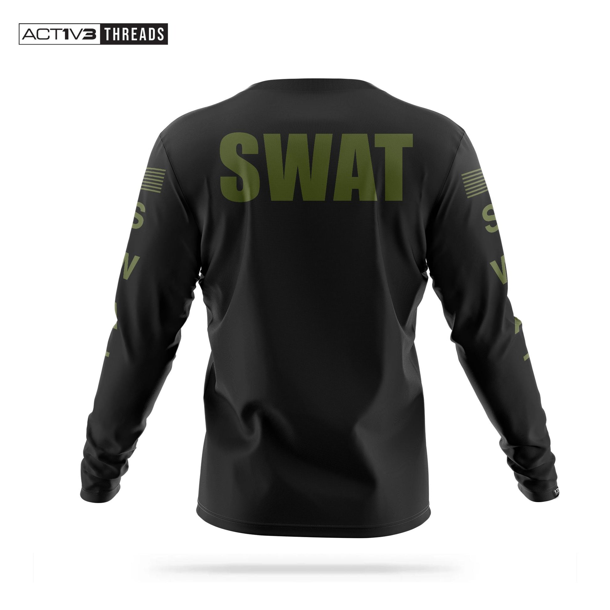 [SWAT] Men's Performance Long Sleeve [BLK/GRN]-13 Fifty Apparel