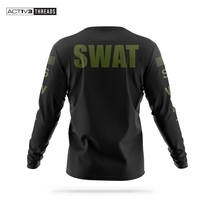 [SWAT] Men's Performance Long Sleeve [BLK/GRN]-13 Fifty Apparel