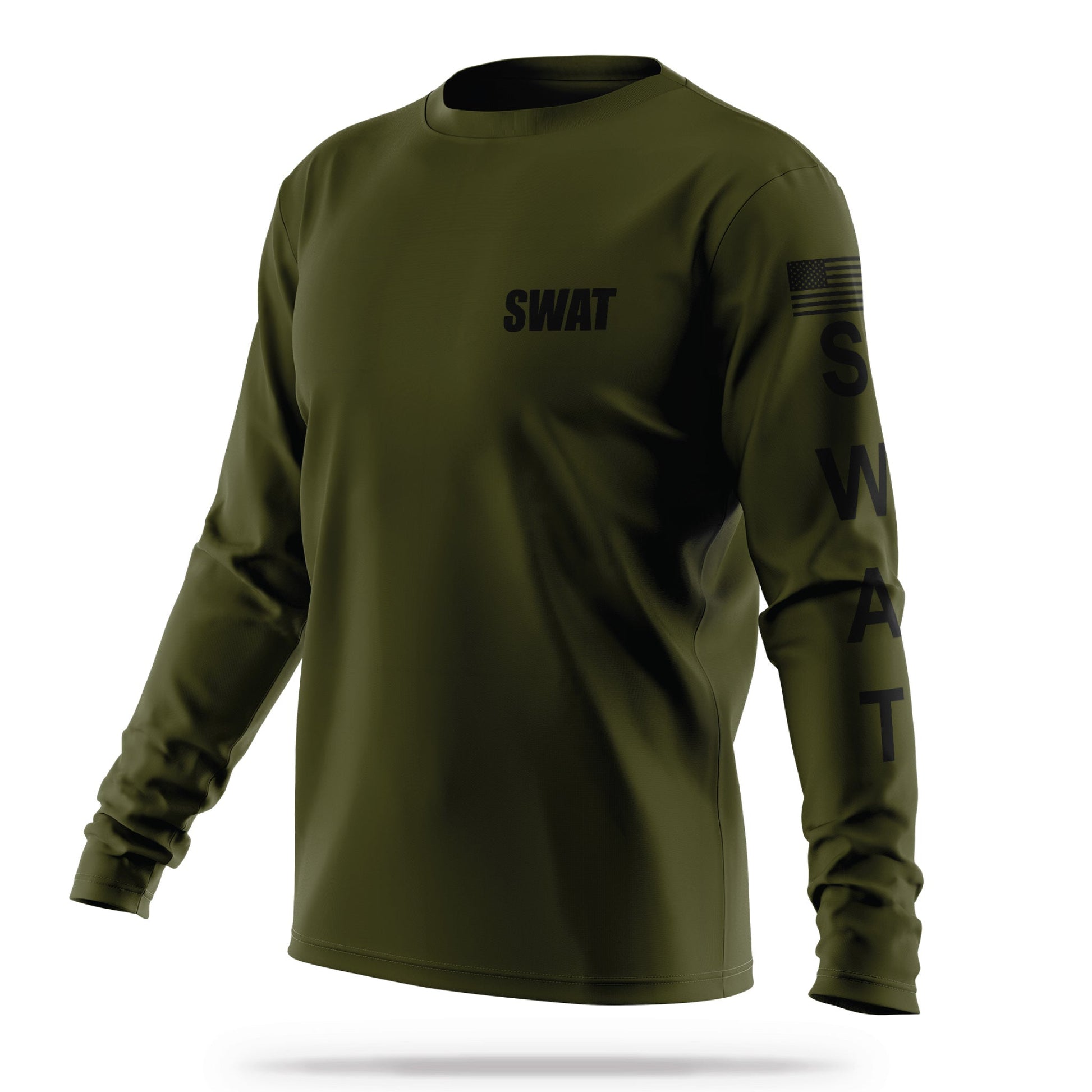 [SWAT] Men's Performance Long Sleeve [GRN/BLK]-13 Fifty Apparel