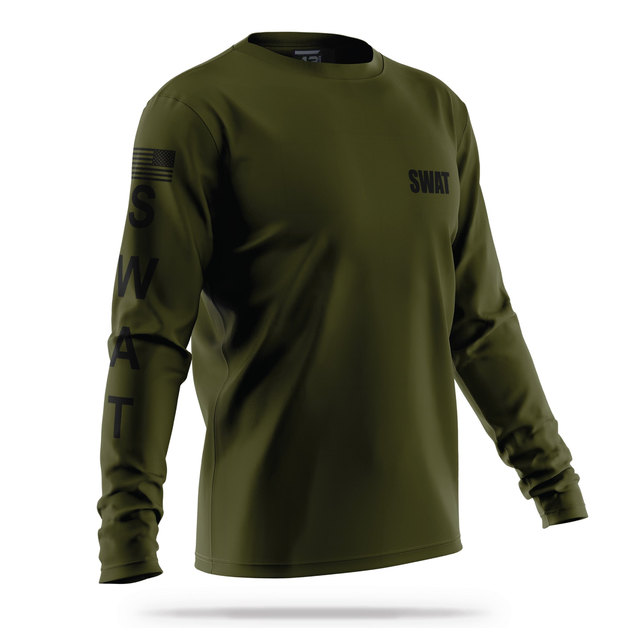 SWAT] Men's Performance Long Sleeve [GRN/BLK] | 13 Fifty Apparel