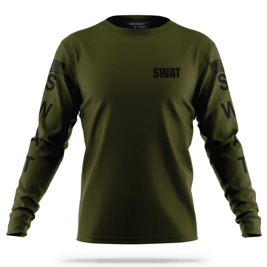 [SWAT] Men's Performance Long Sleeve [GRN/BLK]-13 Fifty Apparel