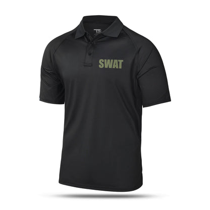 [SWAT] Men's Performance Polo [BLK/GRN]-13 Fifty Apparel