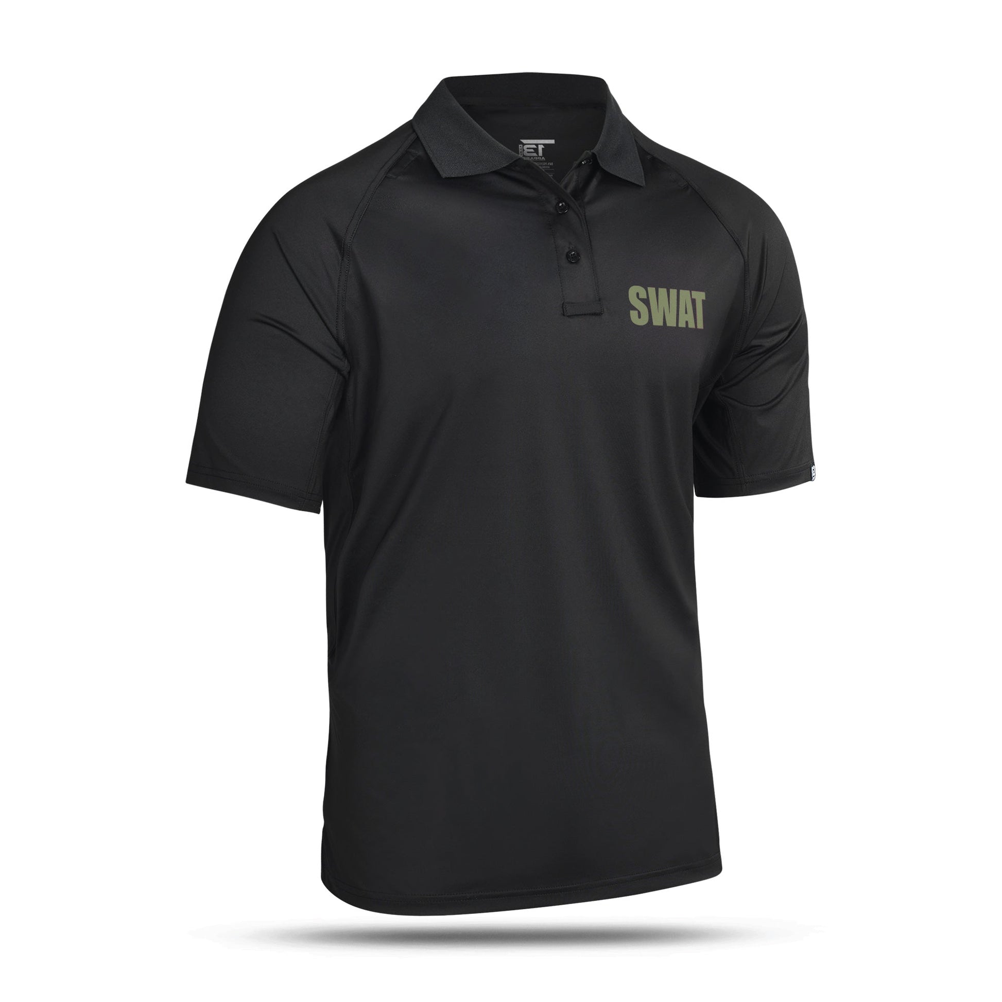 [SWAT] Men's Performance Polo [BLK/GRN]-13 Fifty Apparel