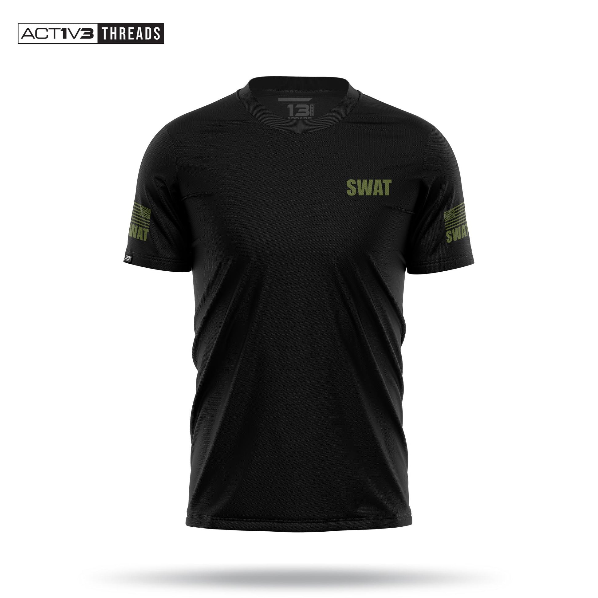 [SWAT] Men's Performance Shirt [BLK/GRN]-13 Fifty Apparel