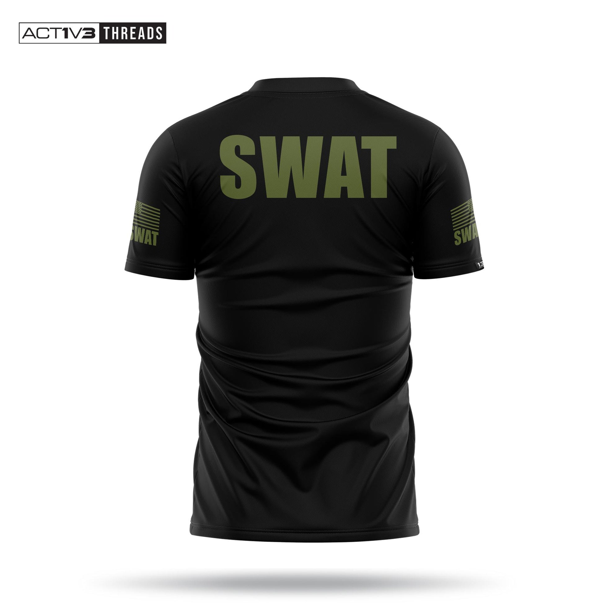 [SWAT] Men's Performance Shirt [BLK/GRN]-13 Fifty Apparel