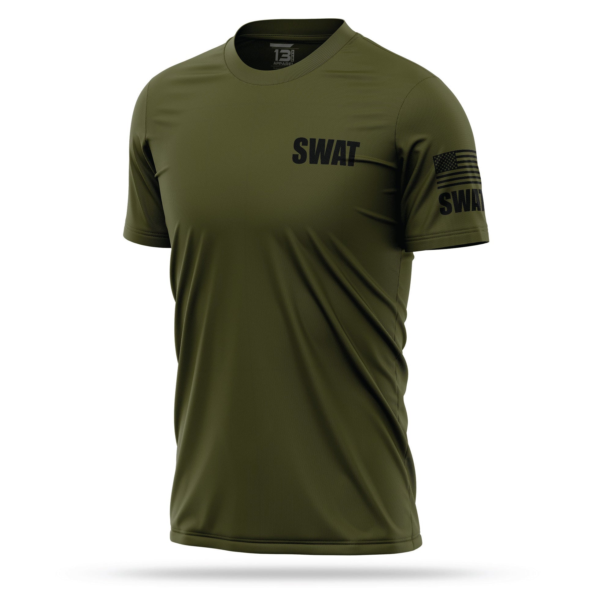 [SWAT] Men's Performance Shirt [GRN/BLK]-13 Fifty Apparel