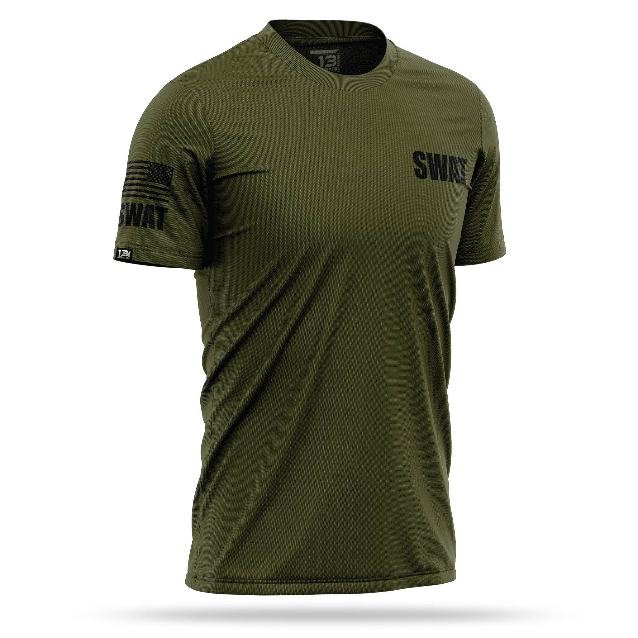 SWAT] Men's Performance Shirt [GRN/BLK] | 13 Fifty Apparel