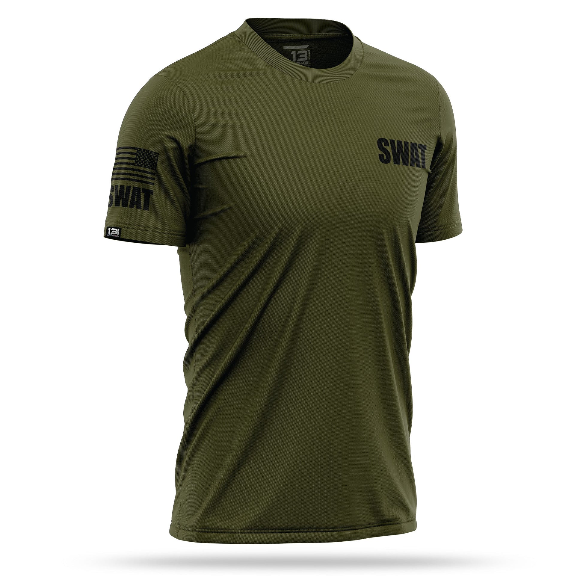 [SWAT] Men's Performance Shirt [GRN/BLK]-13 Fifty Apparel