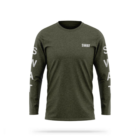 [SWAT] Reflective Cotton Blend Long Sleeve [GRN/REF]-13 Fifty Apparel