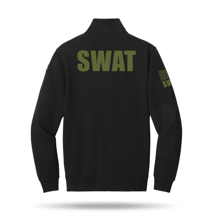[SWAT] Tough Fleece Quarter Zip [BLK/GRN]-13 Fifty Apparel