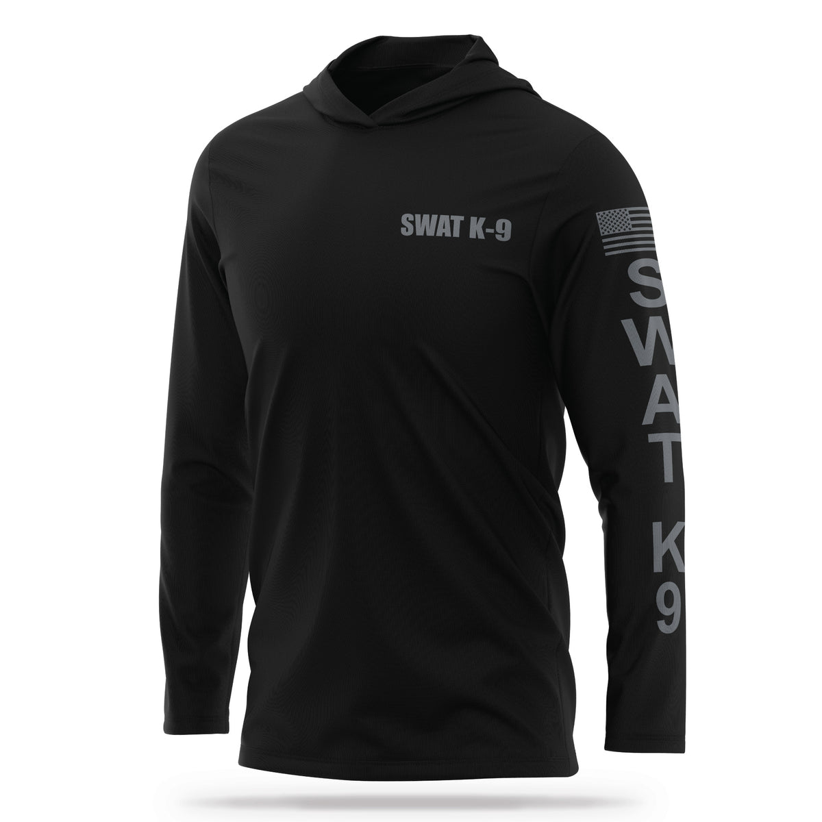 [SWAT K9] Men's Hooded Long Sleeve [BLK/GRY]