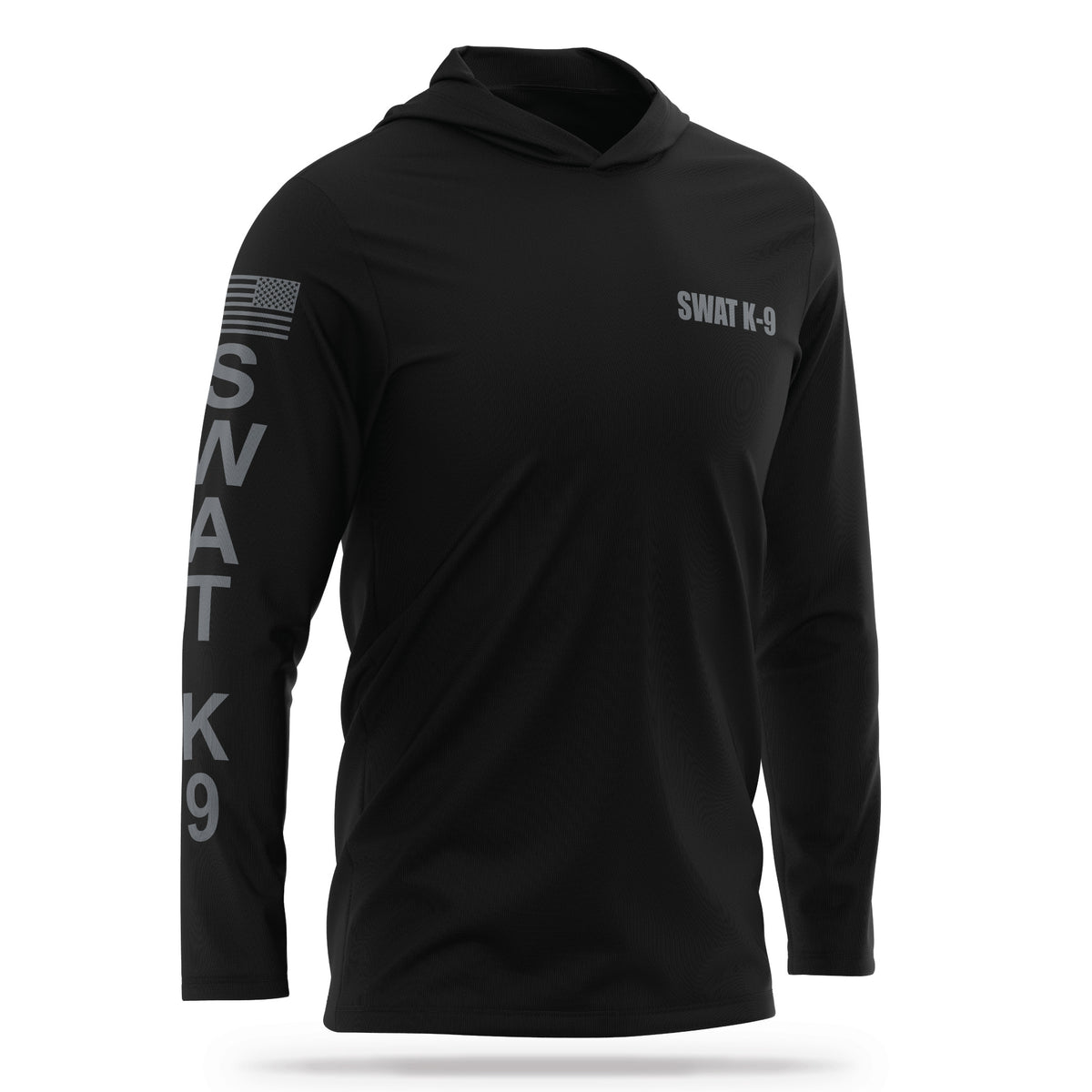 [SWAT K9] Men's Hooded Long Sleeve [BLK/GRY]
