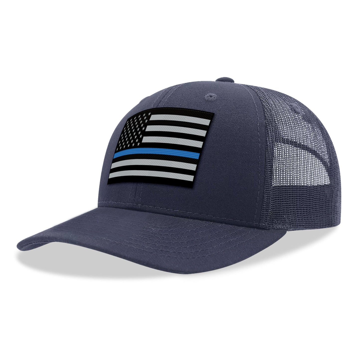 [THIN BLUE LINE FLAG] Kids Adjustable Mesh Back Cap-13 Fifty Apparel