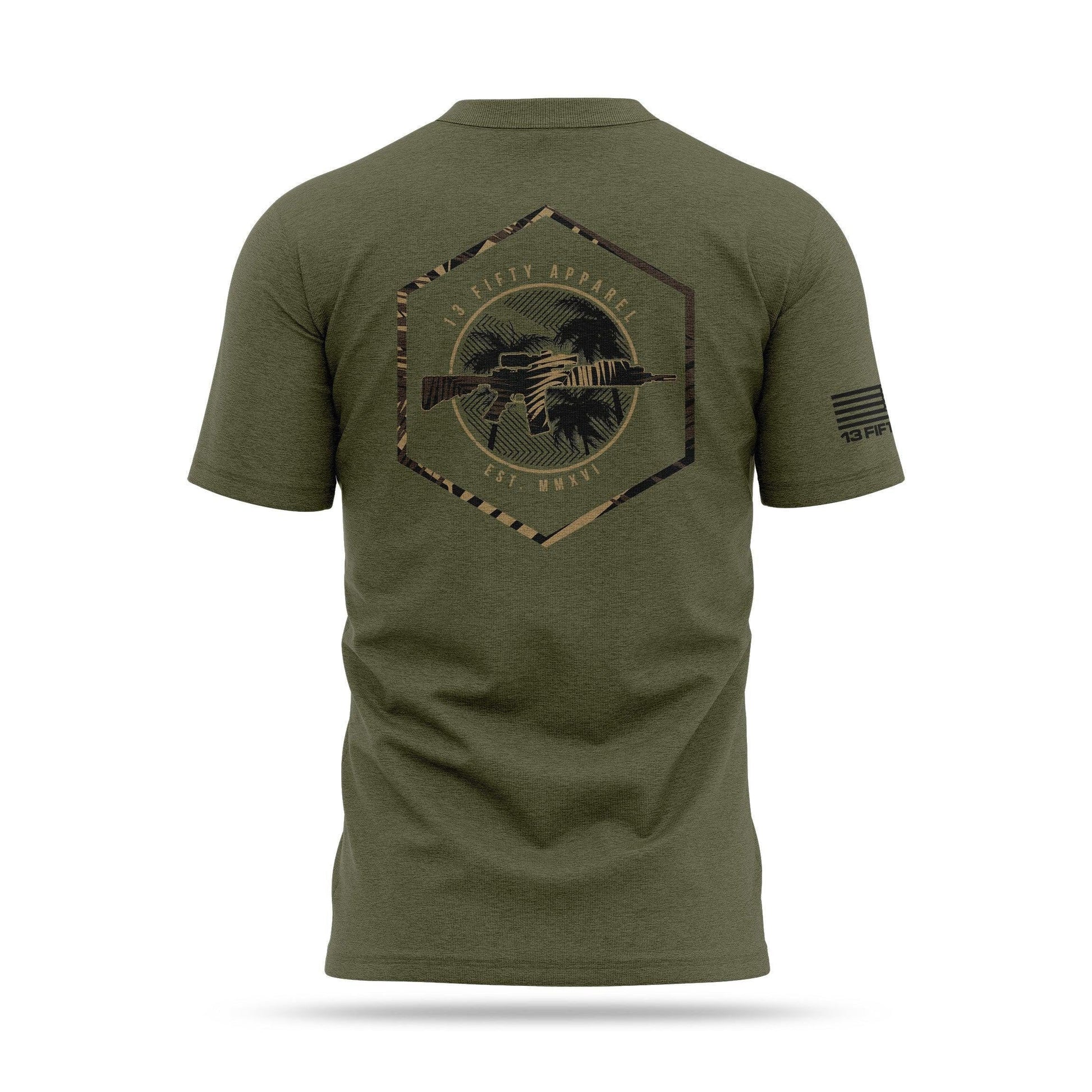 [TROPICAL TRIGGER] Cotton Blend Shirt [GRN/TAN]-13 Fifty Apparel