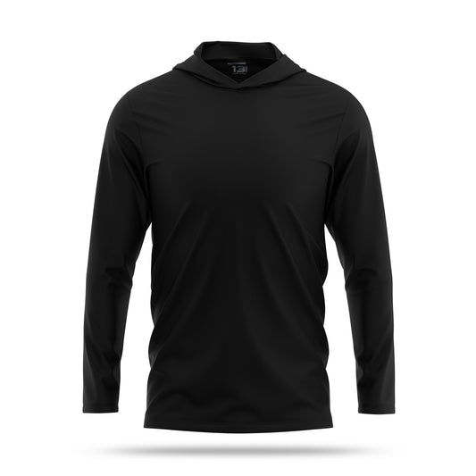 [UNMARKED] Men's Hooded Long Sleeve [BLK]-13 Fifty Apparel