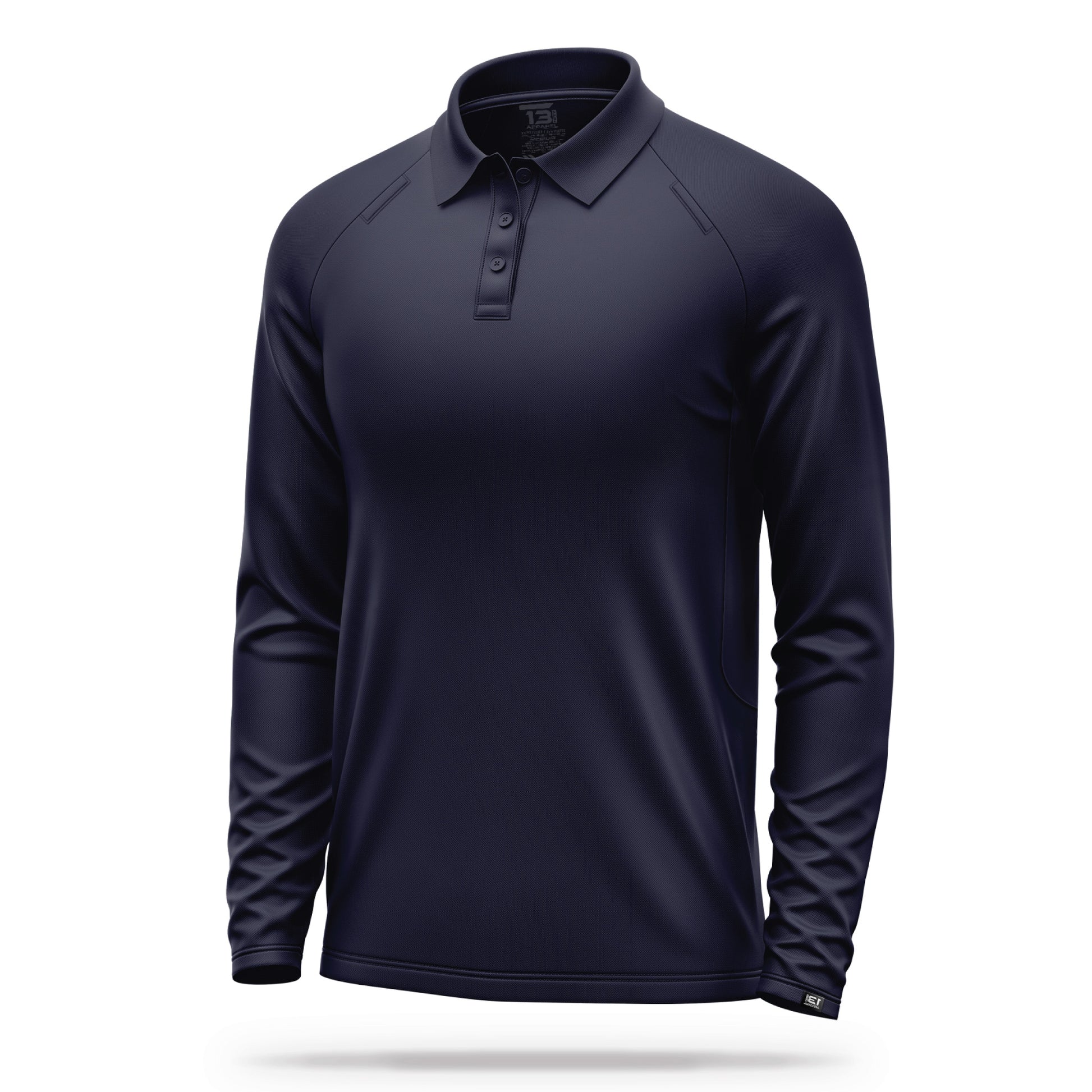 [UNMARKED] Men's Performance Polo Long Sleeve [NVY]-13 Fifty Apparel