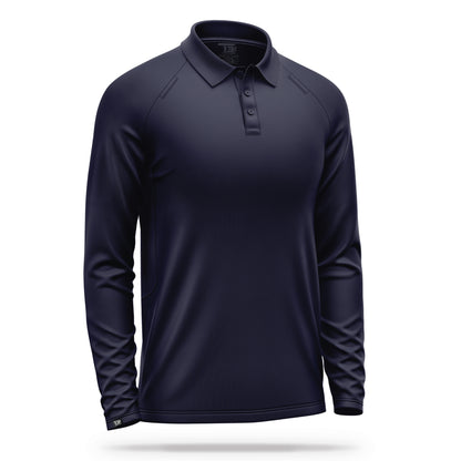 [UNMARKED] Men's Performance Polo Long Sleeve [NVY]-13 Fifty Apparel