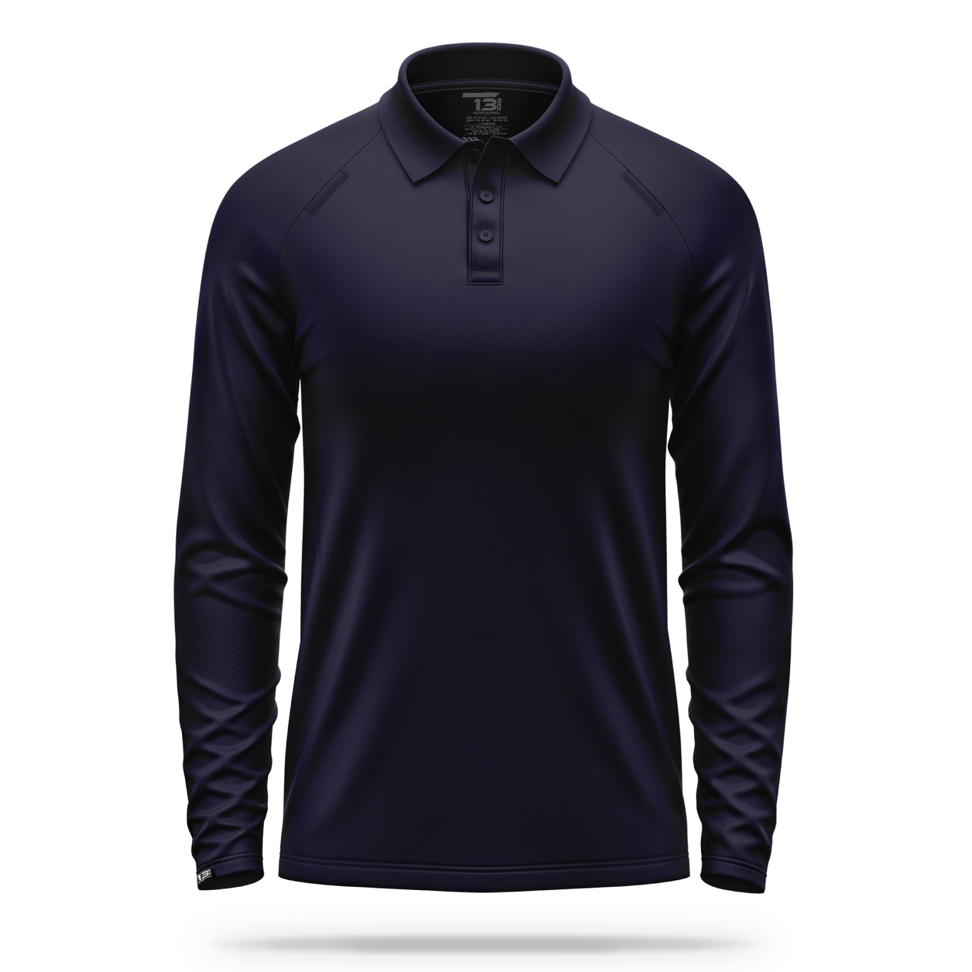 [UNMARKED] Men's Performance Polo Long Sleeve [NVY]-13 Fifty Apparel