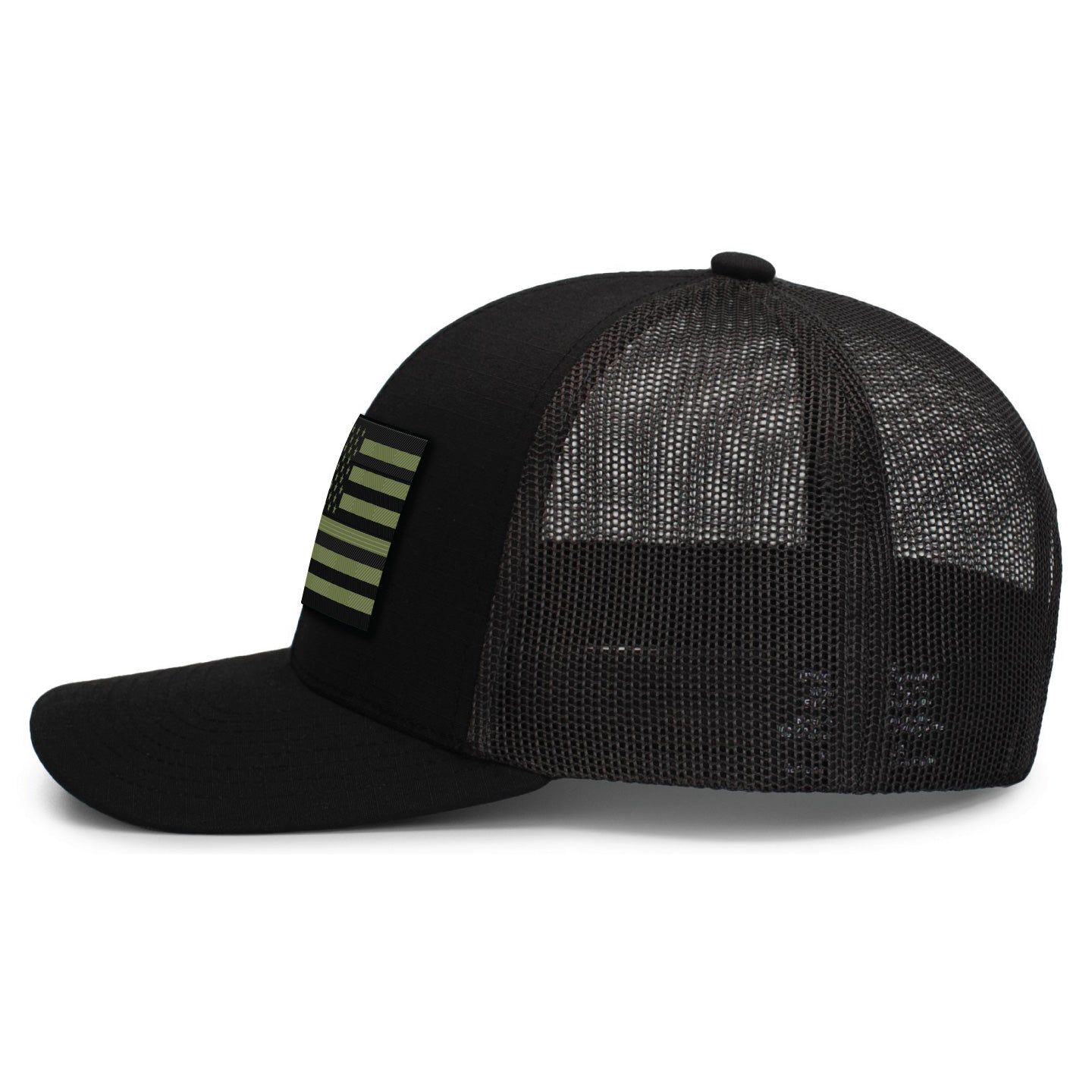 [USA Flag] OD GRN Adjustable Mesh Back Cap-13 Fifty Apparel
