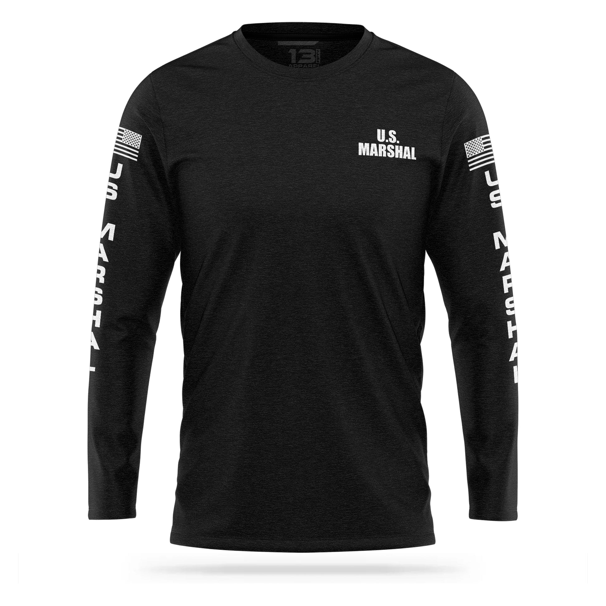 [U.S. MARSHAL] Cotton Blend Long Sleeve [BLK/WHT]-13 Fifty Apparel