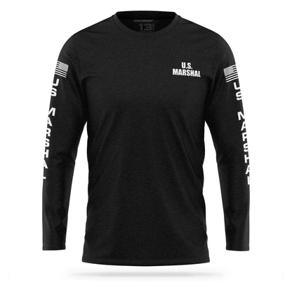 [U.S. MARSHAL] Cotton Blend Long Sleeve [BLK/WHT]-13 Fifty Apparel