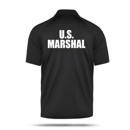[U.S. MARSHAL] Men's Performance Polo [BLK/WHT]﻿﻿ 13 Fifty Apparel 
