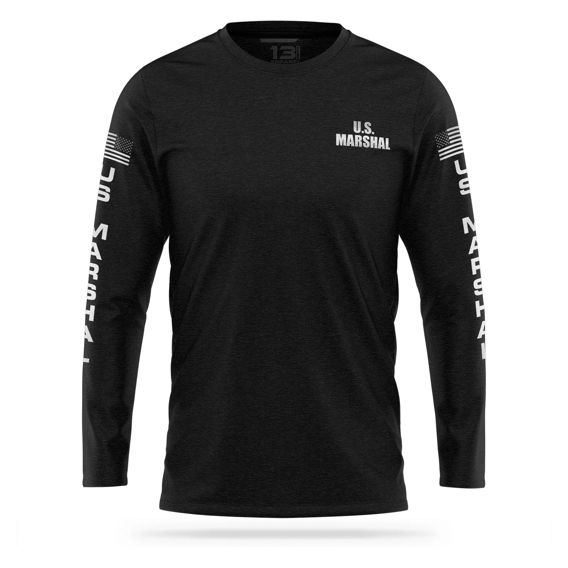 [U.S. MARSHAL] Reflective Cotton Blend Long Sleeve [BLK/REF]-13 Fifty Apparel