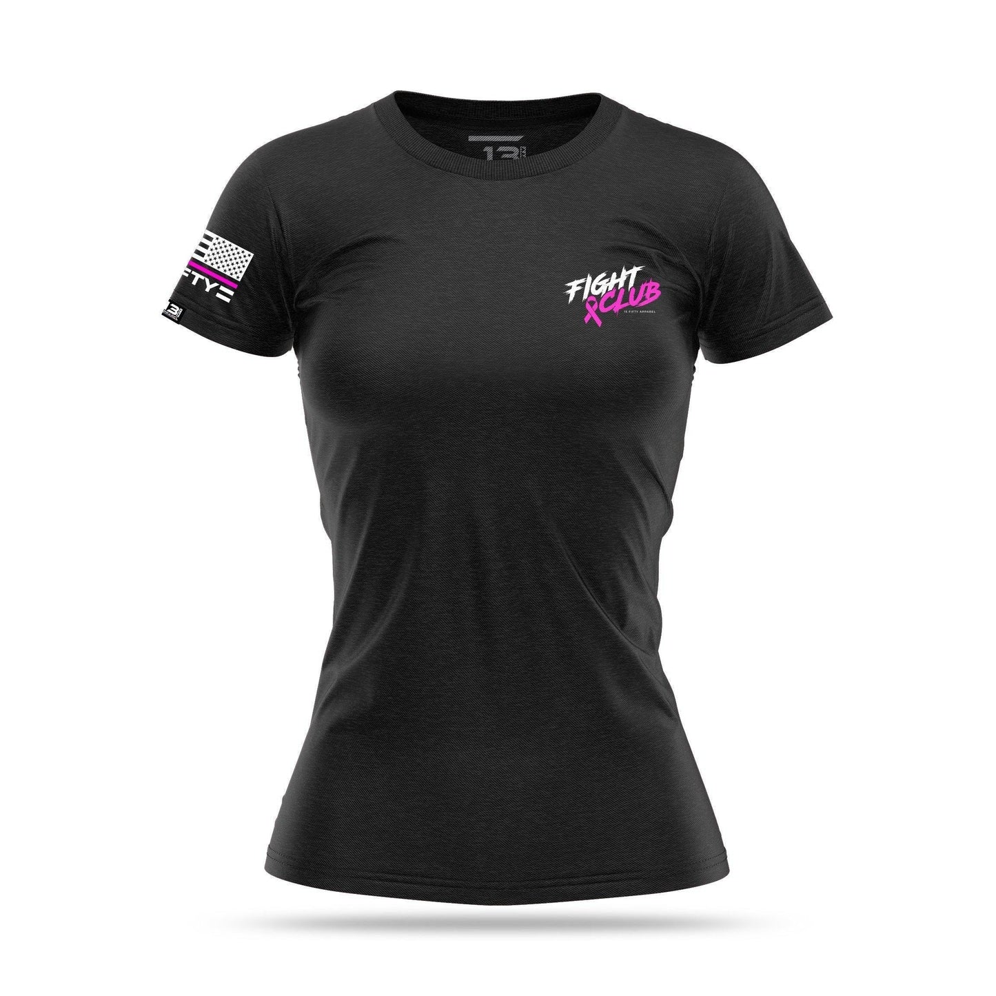 [WARRIOR23] Women's Cotton Blend Shirt [BLK/PNK]-13 Fifty Apparel