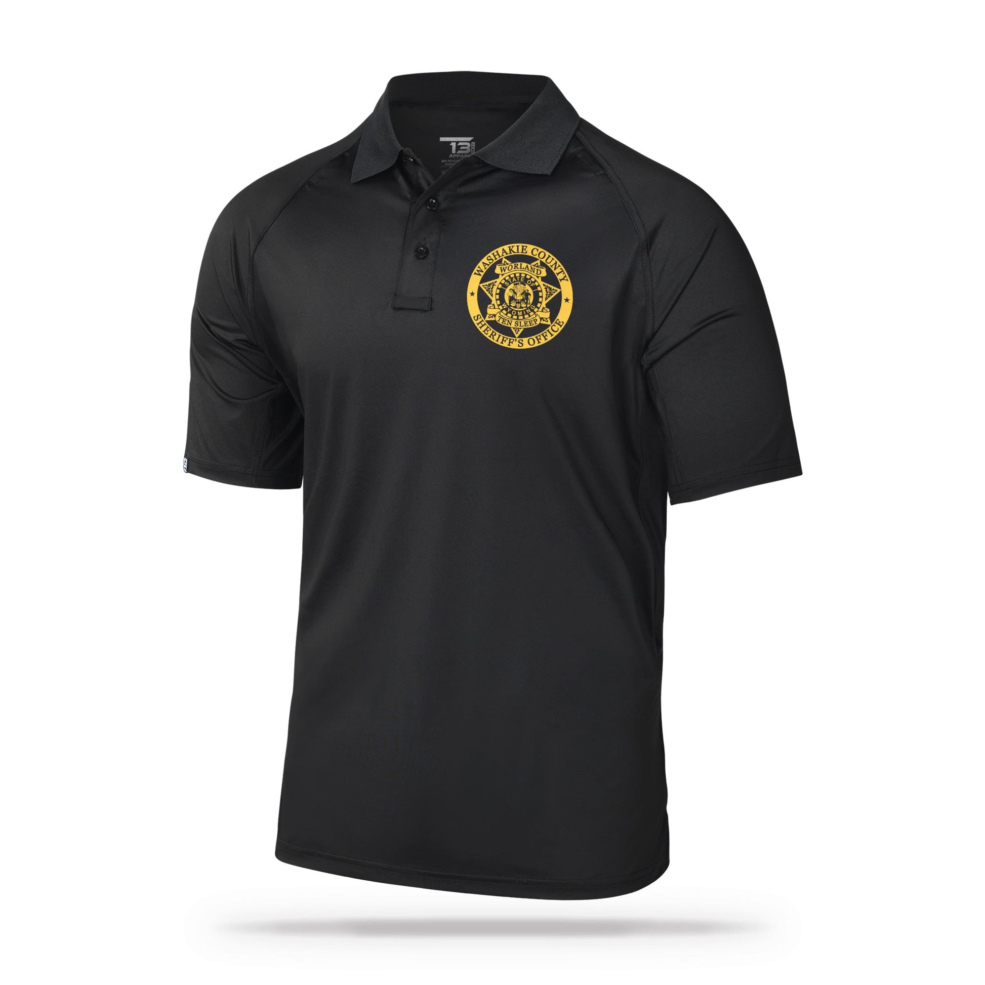 [WASHAKIE CO SO] Performance Polo [BLK/GLD]-13 Fifty Apparel