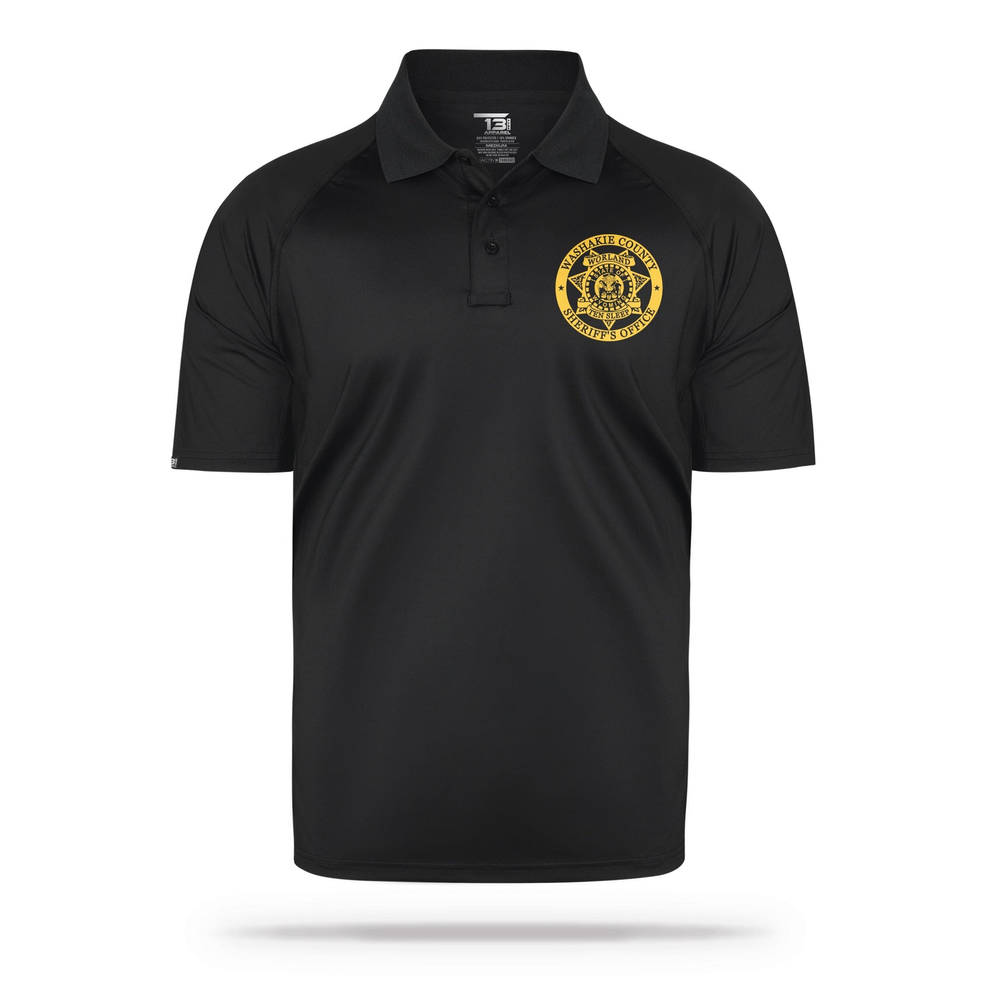 [WASHAKIE CO SO] Performance Polo [BLK/GLD]-13 Fifty Apparel