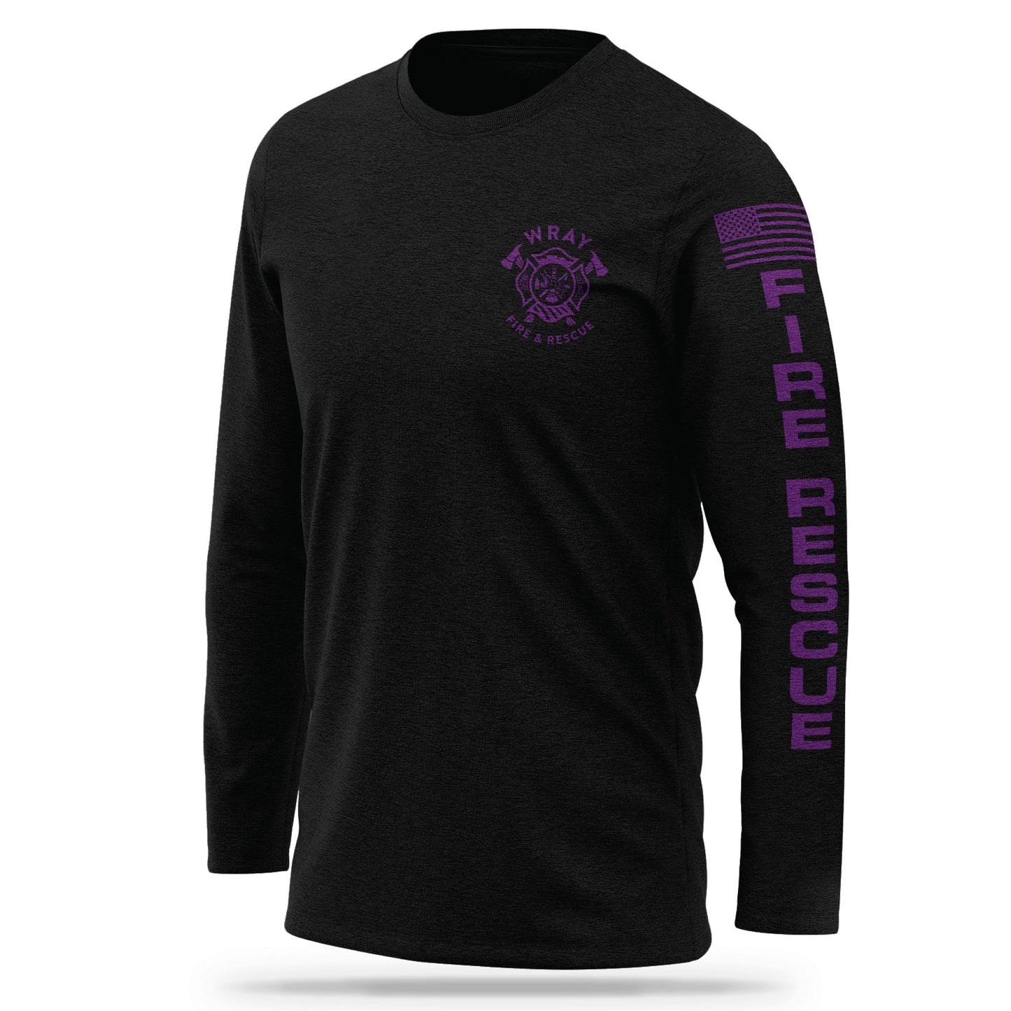 [WRAY FIRE & RESCUE] Cotton Blend Long Sleeve [BLK/PRP]-13 Fifty Apparel