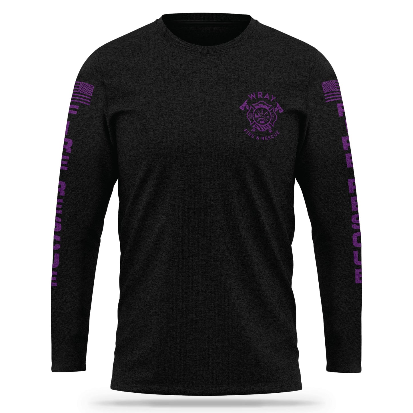 [WRAY FIRE & RESCUE] Cotton Blend Long Sleeve [BLK/PRP]-13 Fifty Apparel