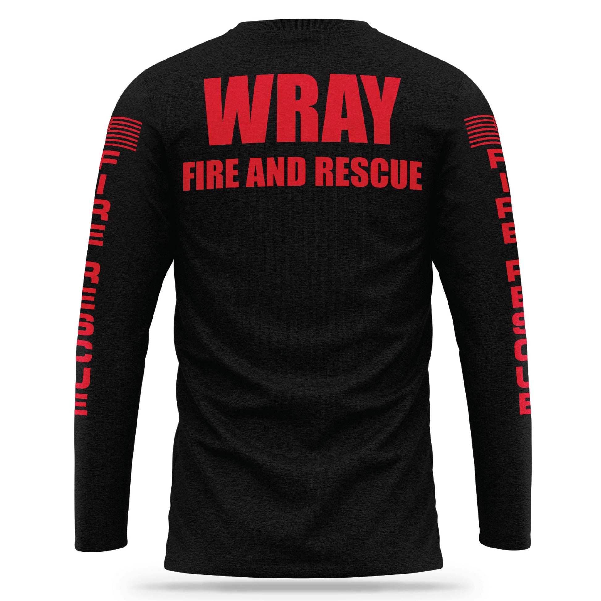 [WRAY FIRE & RESCUE] Cotton Blend Long Sleeve [BLK/RED]-13 Fifty Apparel