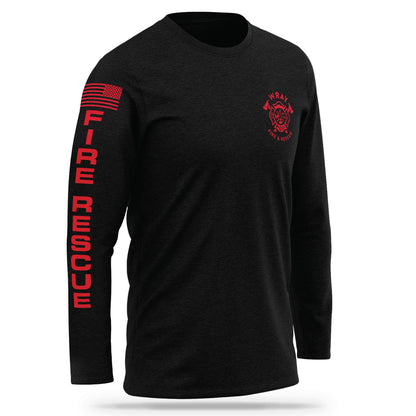 [WRAY FIRE & RESCUE] Cotton Blend Long Sleeve [BLK/RED]-13 Fifty Apparel